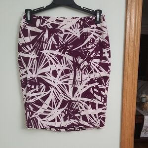 LOFT Purple and White Abstract Mini Skirt